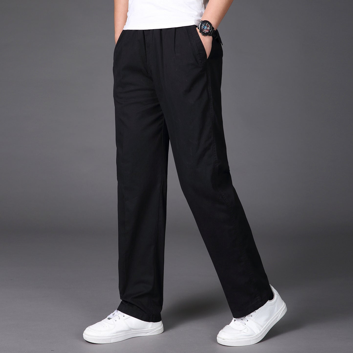 👖👍【50-130KG】2025 noi pantaloni drepti casual pentru bărbați de mărime mare