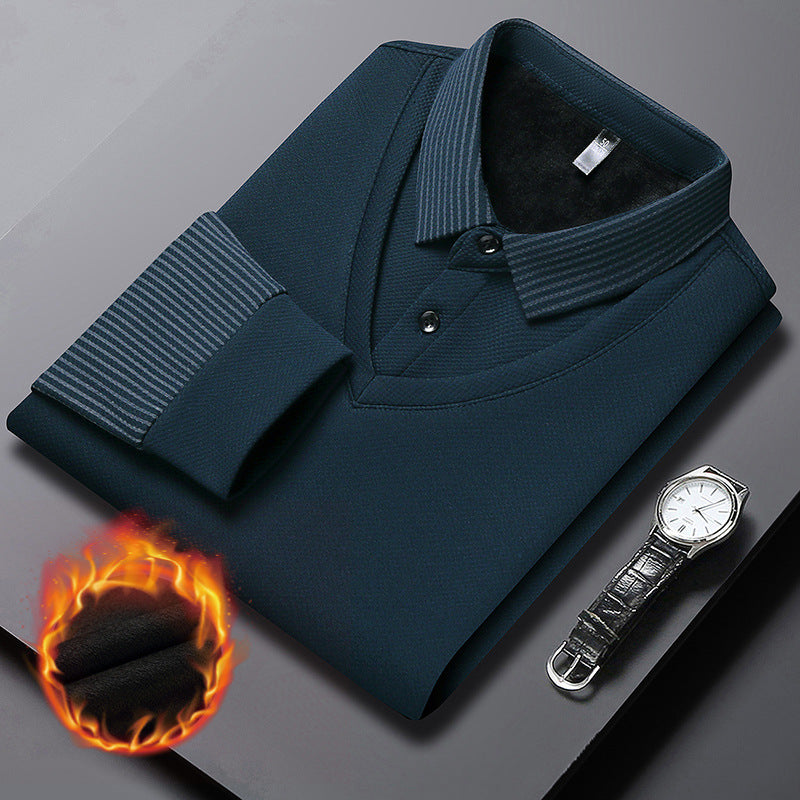 🔥【45% OFF】【Set de 2 bucăți/cumpărați unul, primiți unul gratuit】 【M-4XL】Cămașă POLO fals din două piese cu dungi patchwork