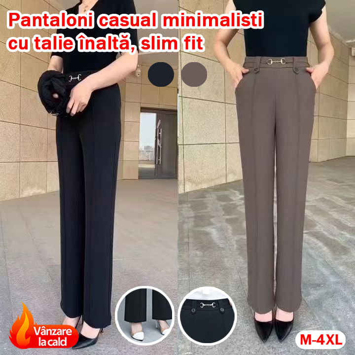 【M-4XL】🔥Pantaloni drepți noi de înaltă calitate, pantaloni casual de îmbrăcăminte exterioară de vară, pantaloni simpli subțiri cu talie înaltă