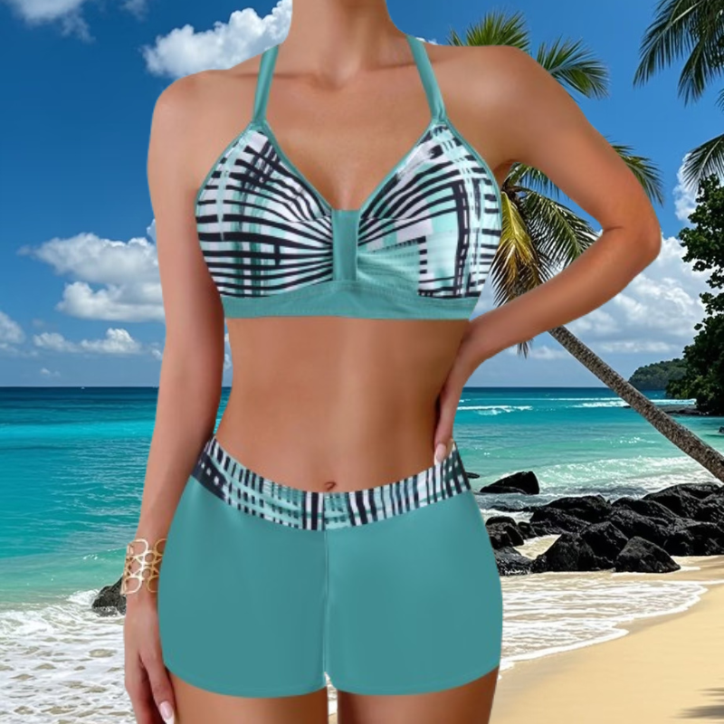 🏖️👙🌴【S-5XL】Set de costum de baie cu imprimeu pentru plajă și vacanță.
