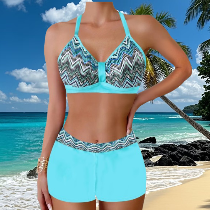 🏖️👙🌴【S-5XL】Set de costum de baie cu imprimeu pentru plajă și vacanță.