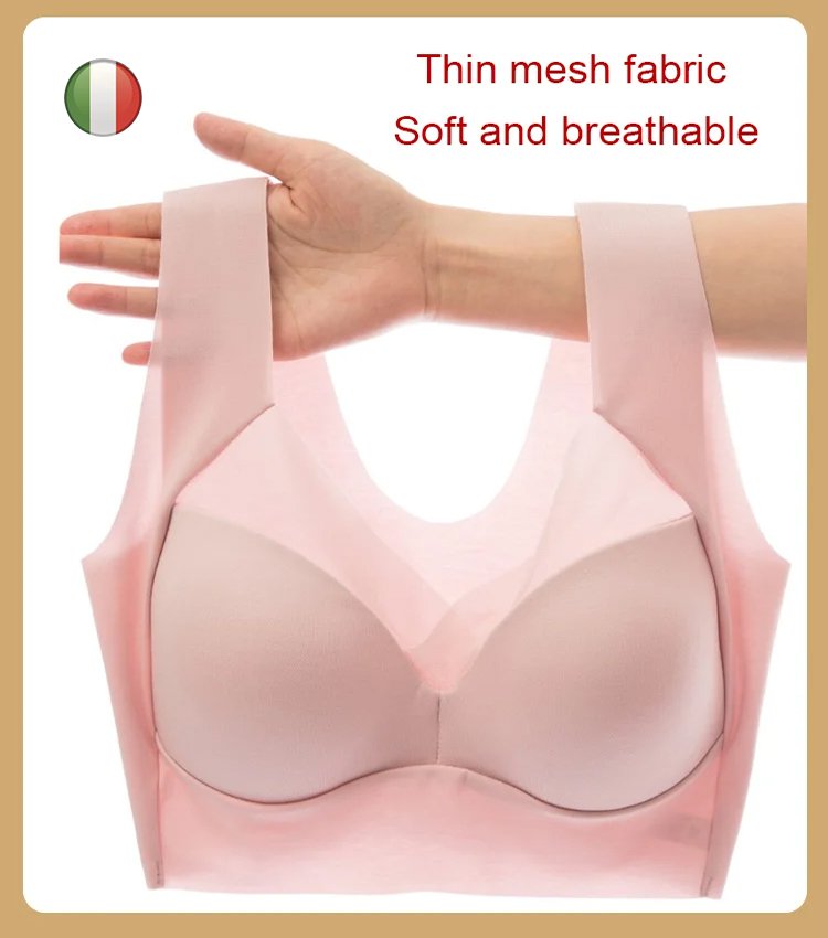 😍🔥 (3 buc)【40-110kg】Sutien de dormit, fără cusături, cu dantelă la spate