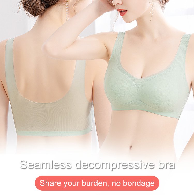 💕【1 set 3 piese】2025 sutien push-up din mătase de gheață fără cusături.