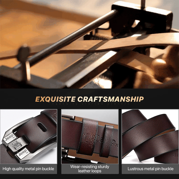🎁 Cureaua retro barbati high-end,Cureaua de blugi cu catarama din piele naturala,Cataramă simplă și la modă, piele de vacă selectată cu un singur strat, puternică și durabilă