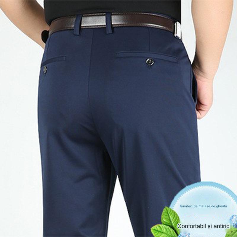 💨👖 Pantaloni business casual slim-fit de vară cu picioare drepte, picioare largi și pantaloni elastici.