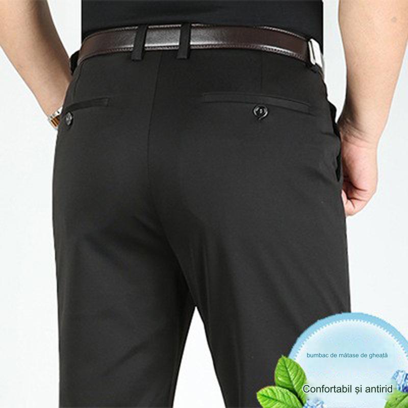 💨👖 Pantaloni business casual slim-fit de vară cu picioare drepte, picioare largi și pantaloni elastici.