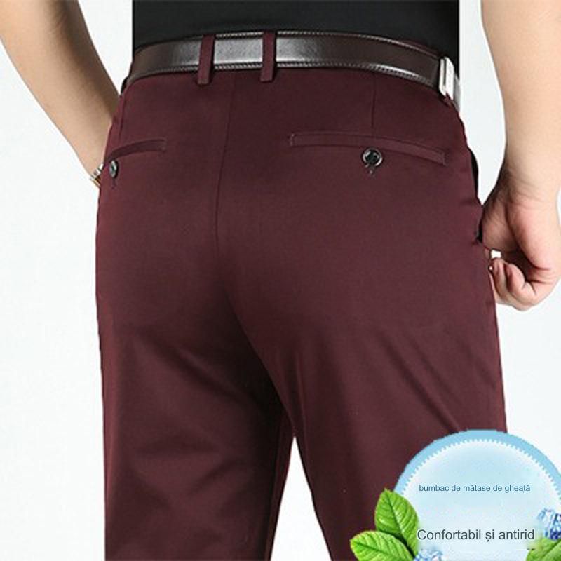 💨👖 Pantaloni business casual slim-fit de vară cu picioare drepte, picioare largi și pantaloni elastici.