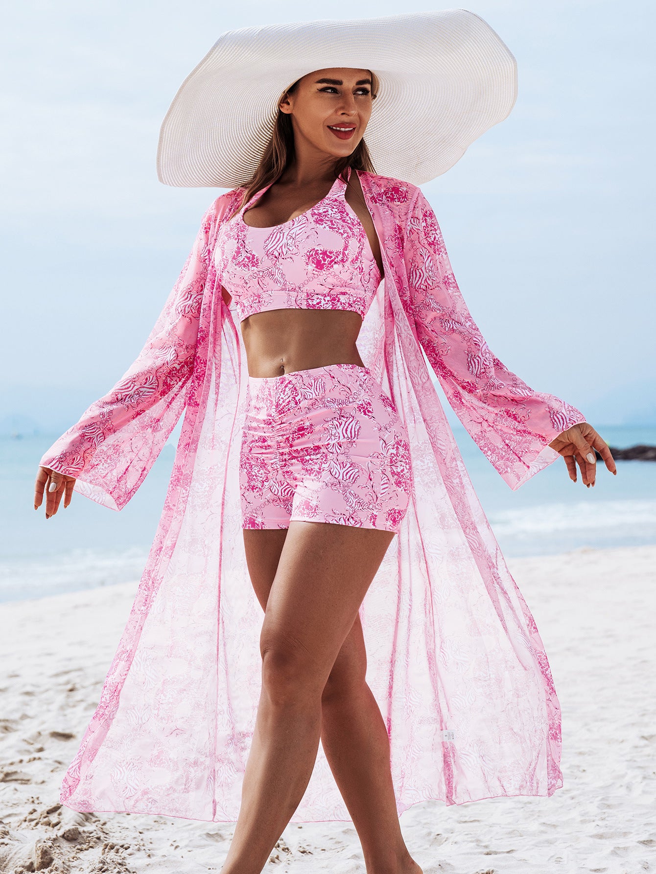 🧊👙 Bikini de damă din trei piese cu imprimeu sexy de înaltă calitate