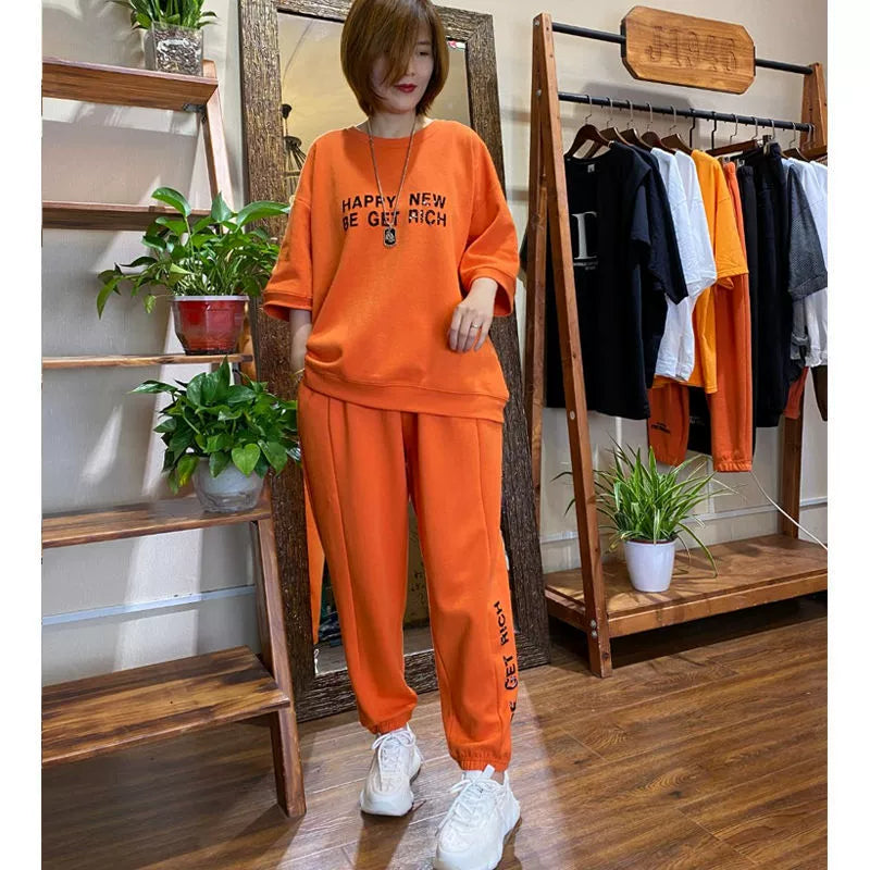 š¹ćM-4XLććTopuri + PantalonićSet nou de Ć®mbrÄcÄminte sport Či casual pentru femei