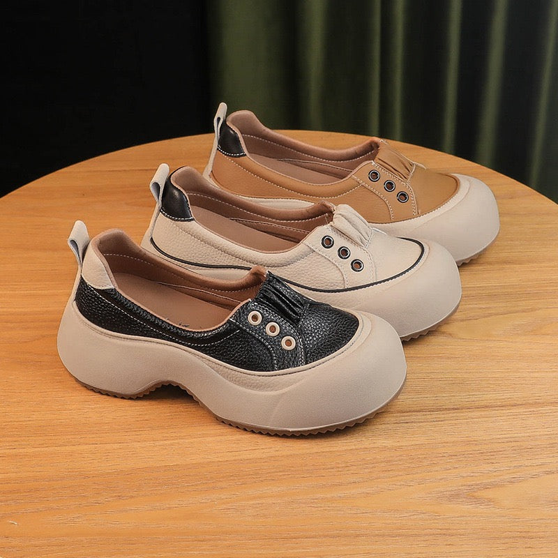 🌷【35-40】 Pantofi casual sport confortabili, cu talpă groasă, din piele, în stil nou la modă.
