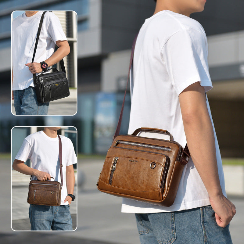 👜 Geantă casual din piele de vacă pentru bărbați, la modă