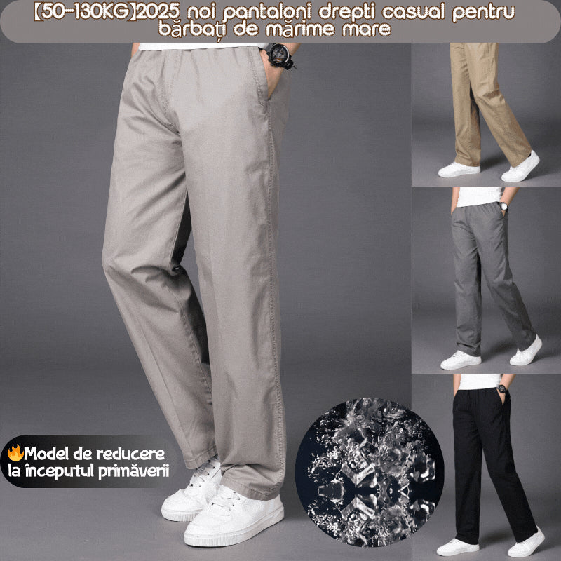👖👍【50-130KG】2025 noi pantaloni drepti casual pentru bărbați de mărime mare