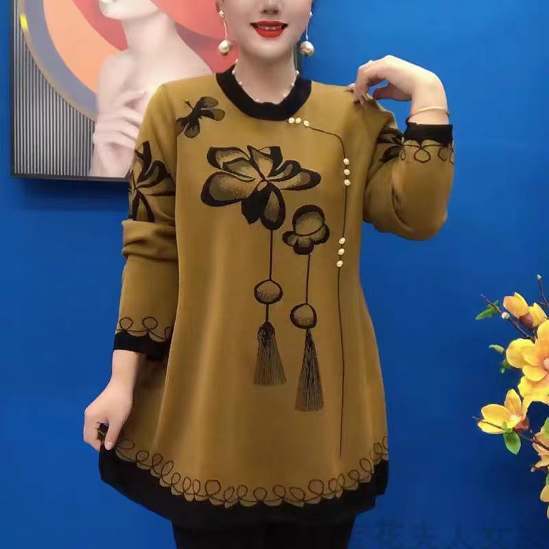 šćM-5XLć2024 noi topuri tricotate imprimate la modÄ de toamnÄ Či iarnÄ