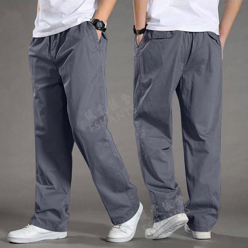 👖👍【50-130KG】2025 noi pantaloni drepti casual pentru bărbați de mărime mare