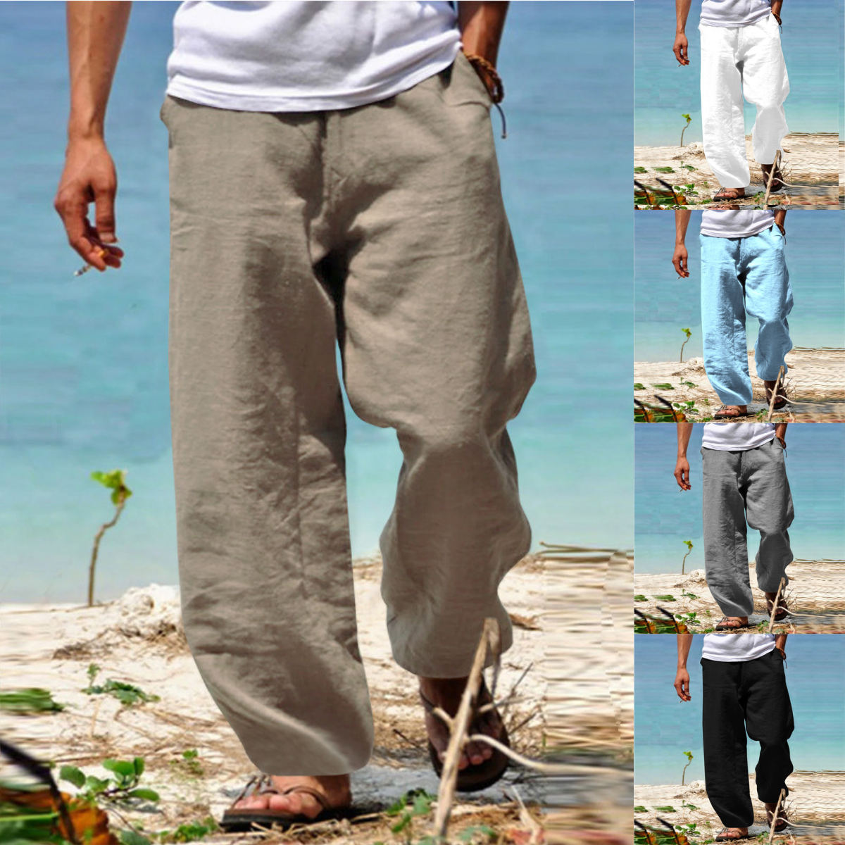 👖🕺【S–5XL】 Pantaloni bărbătești de vară, largi și cu croială dreaptă.