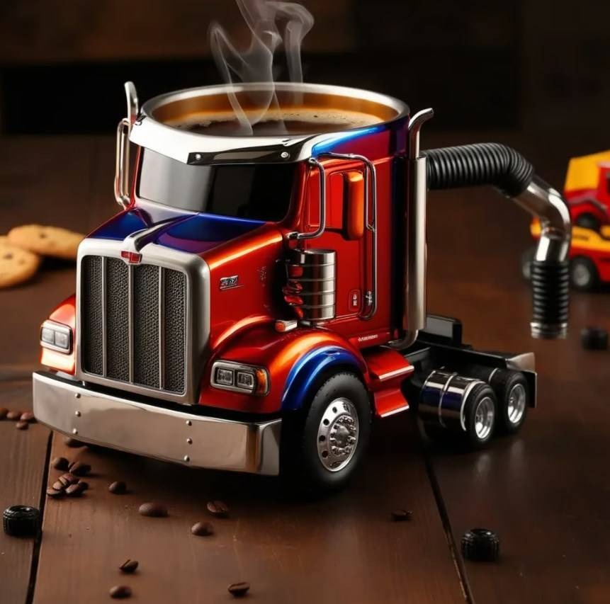 👍🚛【Cadouri Premium】Căni de cafea lucrate manual, în formă de camion