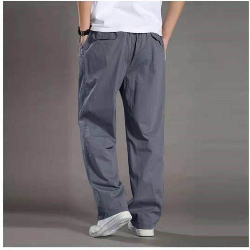 👖👍【50-130KG】2025 noi pantaloni drepti casual pentru bărbați de mărime mare