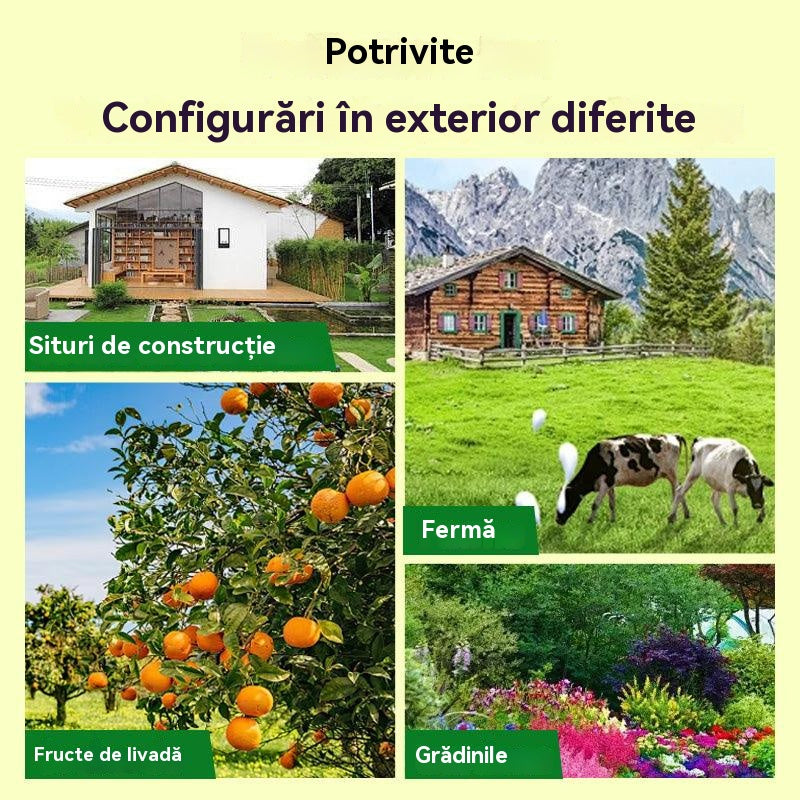 🔥📢 Repelent solar cu ultrasunete pentru animale pentru exterior Repelent pentru păsări cu lumină infraroșu intermitent cu LED roșu și albastru