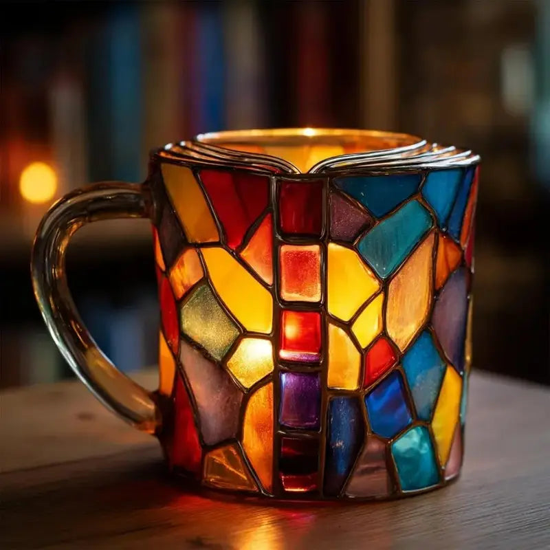 ☕📚 Ceașcă de cafea pictată 3D în formă de carte