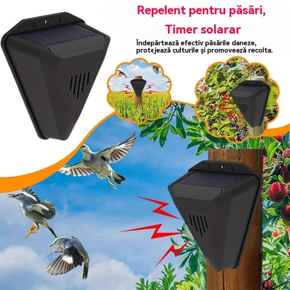 🔥【Cumpărați 1, primiți 1 gratuit】📣Orchard Fish Pond Rice Paddy Solar Power Sunet și lumină de alarmă de alarmă pentru păsări Repeller