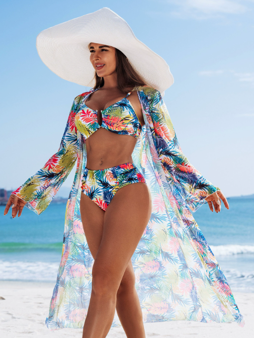 🩱🏖️【S-2XL】Bikini din trei piese, la modă și sexy, de înaltă calitate