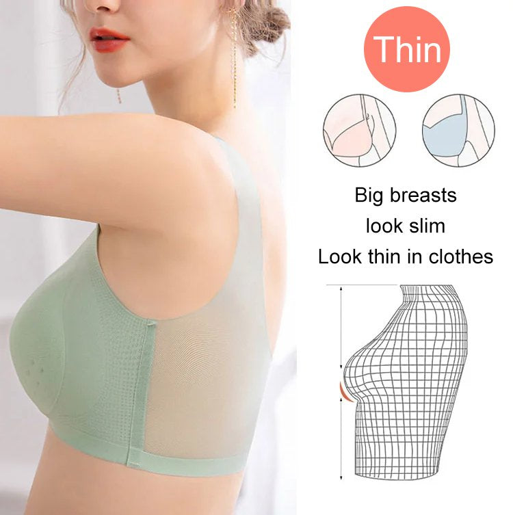 💕【1 set 3 piese】2025 sutien push-up din mătase de gheață fără cusături.