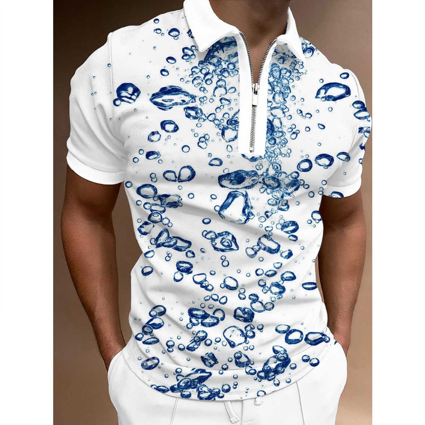 š„ćS-5XLćTricou polo sport cu fermoar nou la modÄ pentru bÄrbaČi