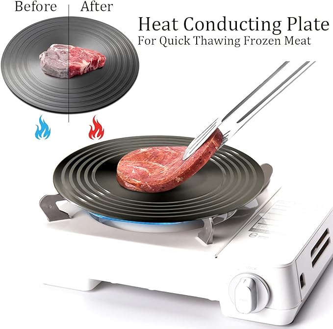 🔥【Cumpără 1 primești 1 gratis】 🍳Placă conducătoare de căldură pentru aragaz de uz casnic (potrivită pentru gătit, prepararea supei, dezghețarea ingredientelor,protejează oala de arderea neagră bucată)