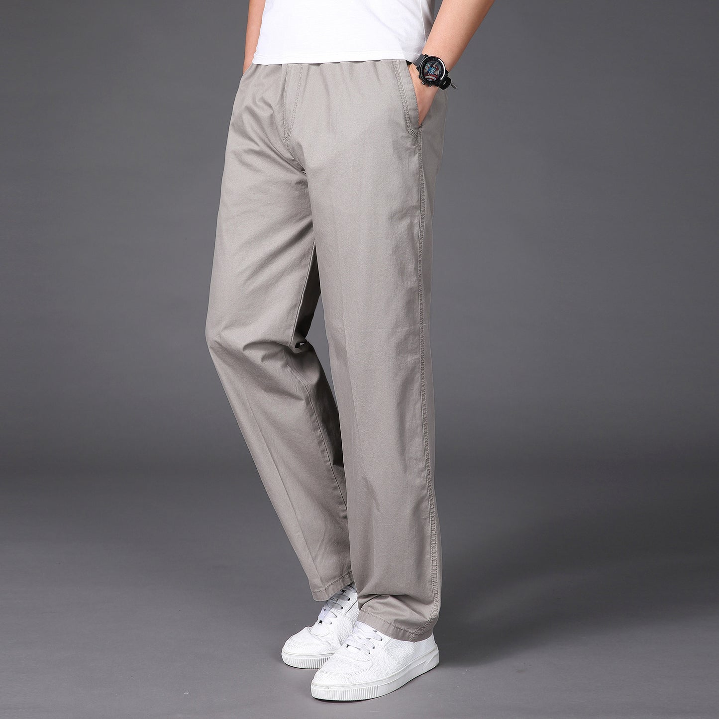 👖👍【50-130KG】2025 noi pantaloni drepti casual pentru bărbați de mărime mare