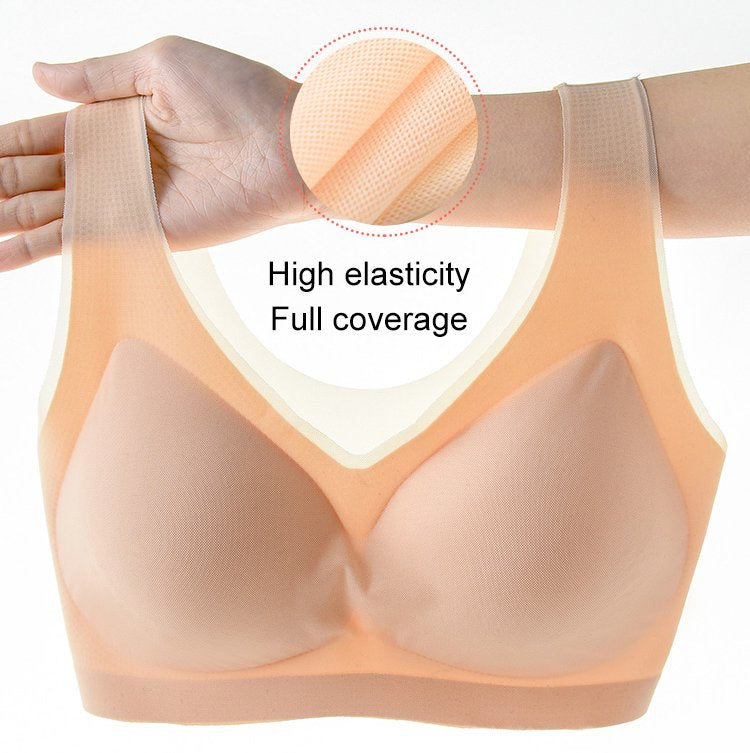 💕【1 set 3 piese】2025 sutien push-up din mătase de gheață fără cusături.