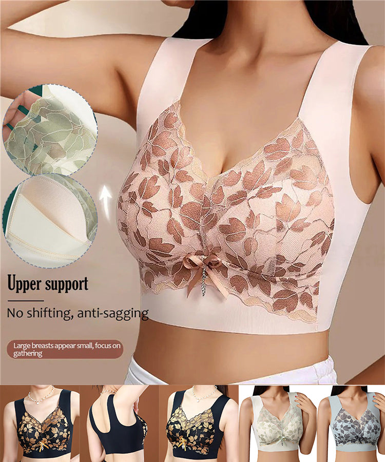 🩰✔【3 buc】Sutien de mărime mare cu dantelă, fără inel de oțel, spate frumos luxos