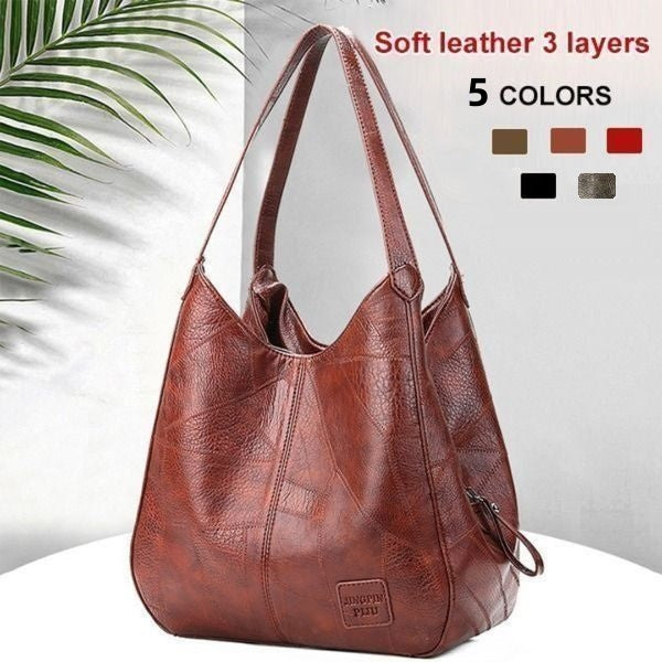 💖👜💖Geantă de umăr din piele moale, cu stil nou, capacitate mare, potrivită