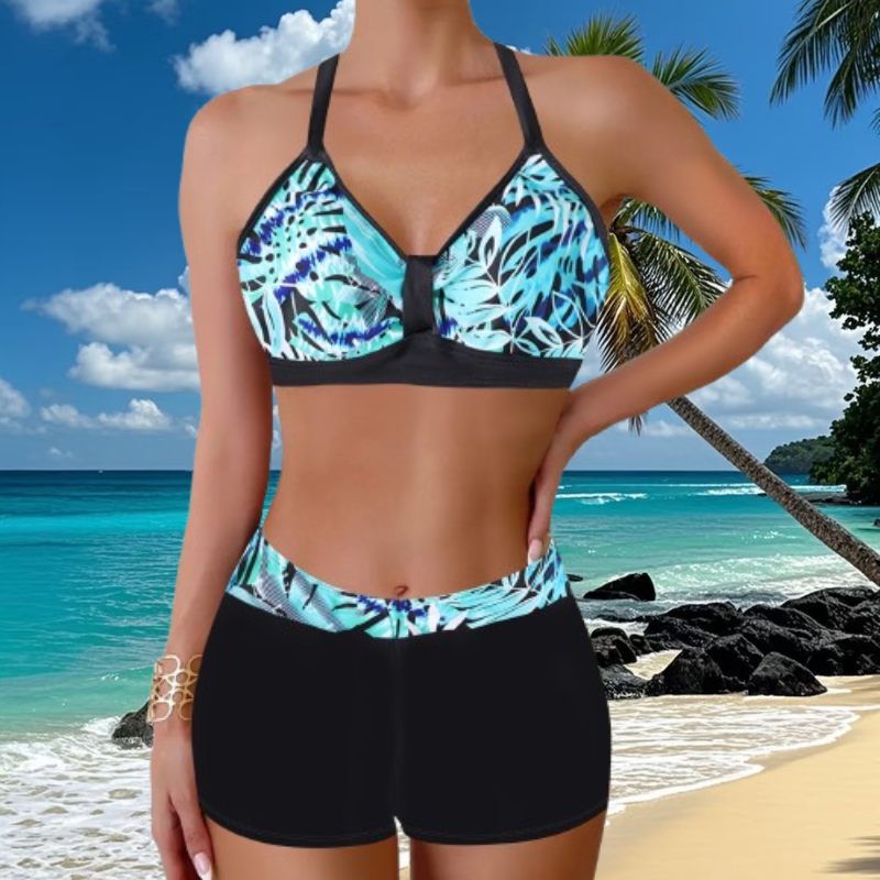 🏖️👙🌴【S-5XL】Set de costum de baie cu imprimeu pentru plajă și vacanță.
