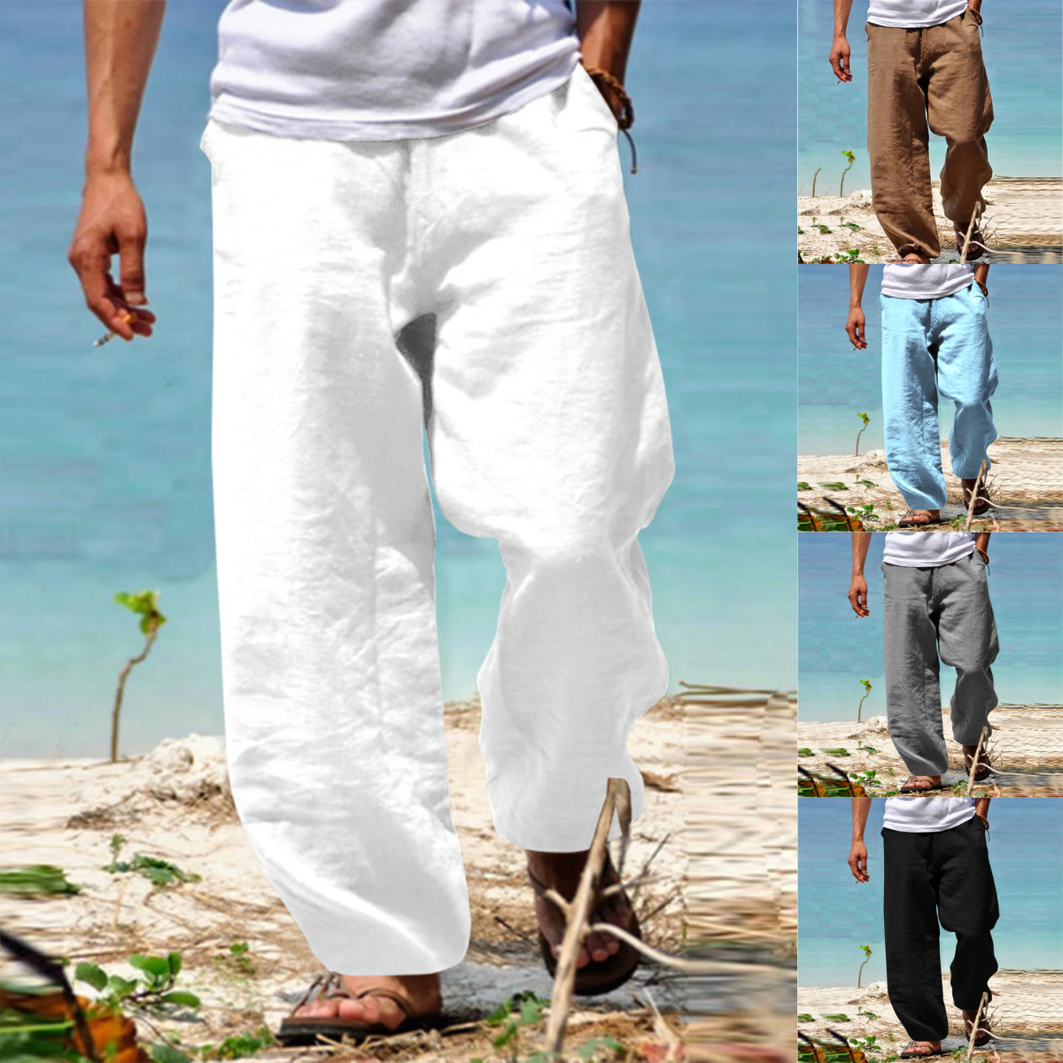 👖🕺【S–5XL】 Pantaloni bărbătești de vară, largi și cu croială dreaptă.