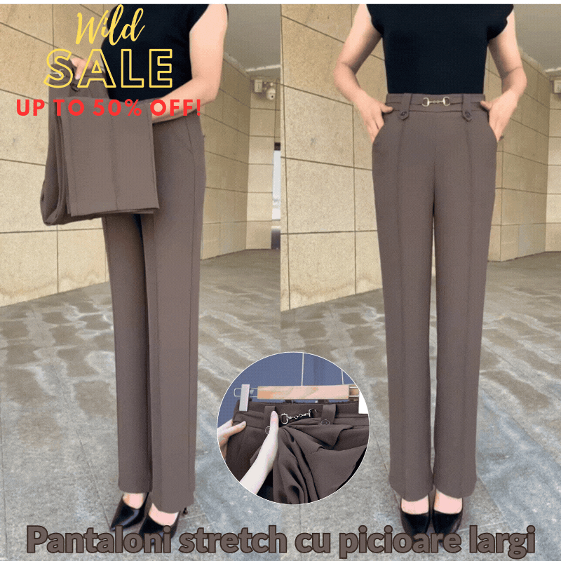 ššćS-4XLćPantaloni noi stretch casual cu talie Ć®naltÄ