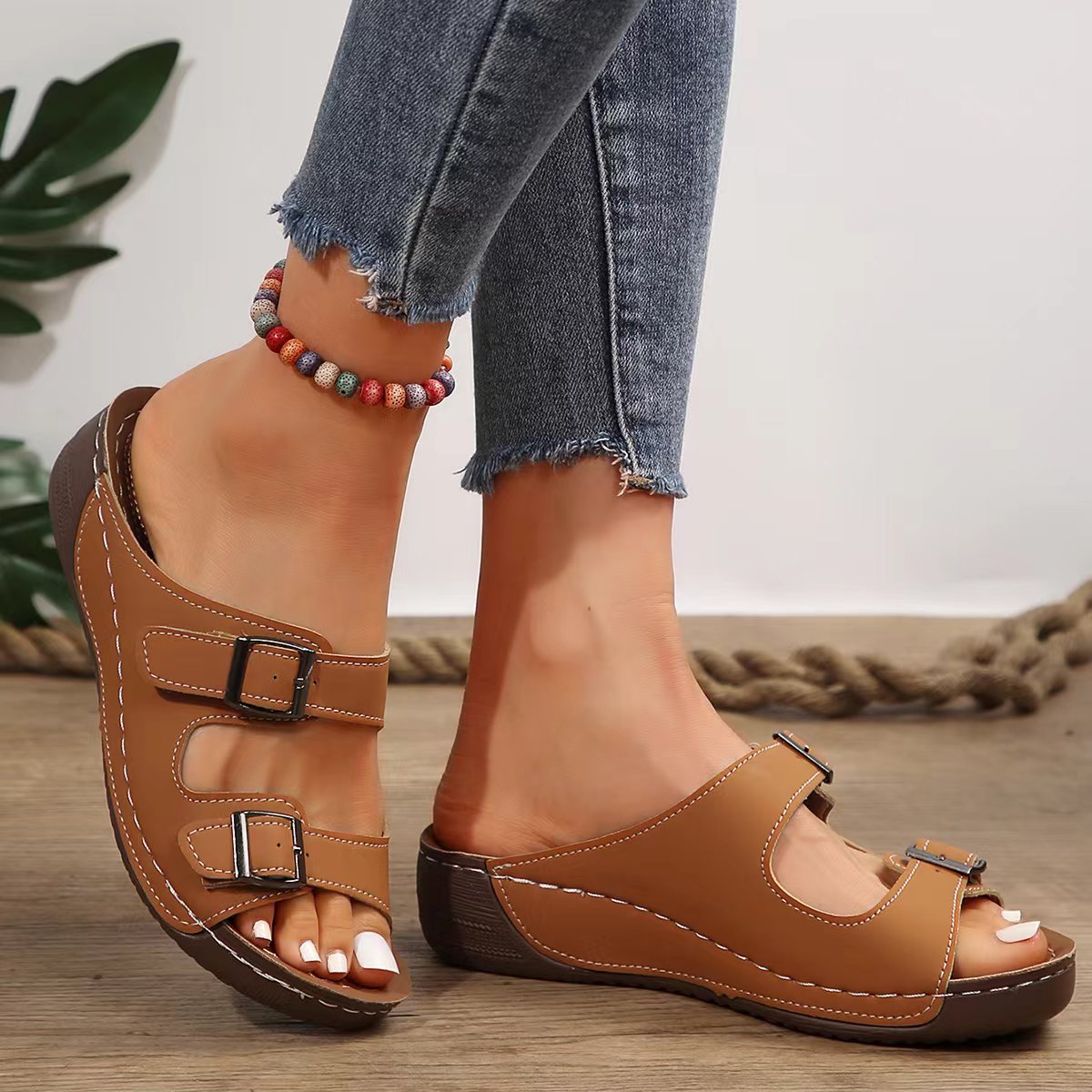 🤩 Sandale noi de vară la modă, cu platformă, cu vârful deschis, ușoare, moi și confortabile femei.