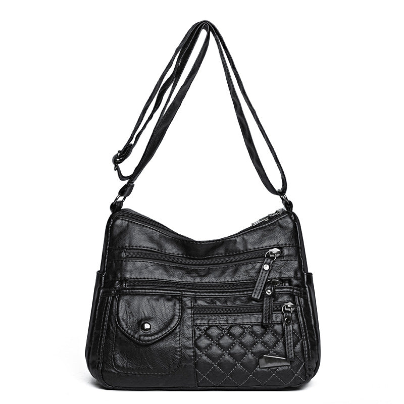 🔥 Geantă din piele moale de capacitate mare cu mai multe straturi pentru femei