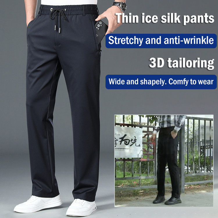 ššćL-5XLćPantaloni business casual cu picior drept Či elastic, uČor Či subČire.