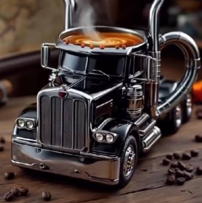 👍🚛【Cadouri Premium】Căni de cafea lucrate manual, în formă de camion