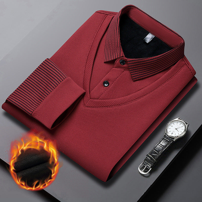 🔥【45% OFF】【Set de 2 bucăți/cumpărați unul, primiți unul gratuit】 【M-4XL】Cămașă POLO fals din două piese cu dungi patchwork