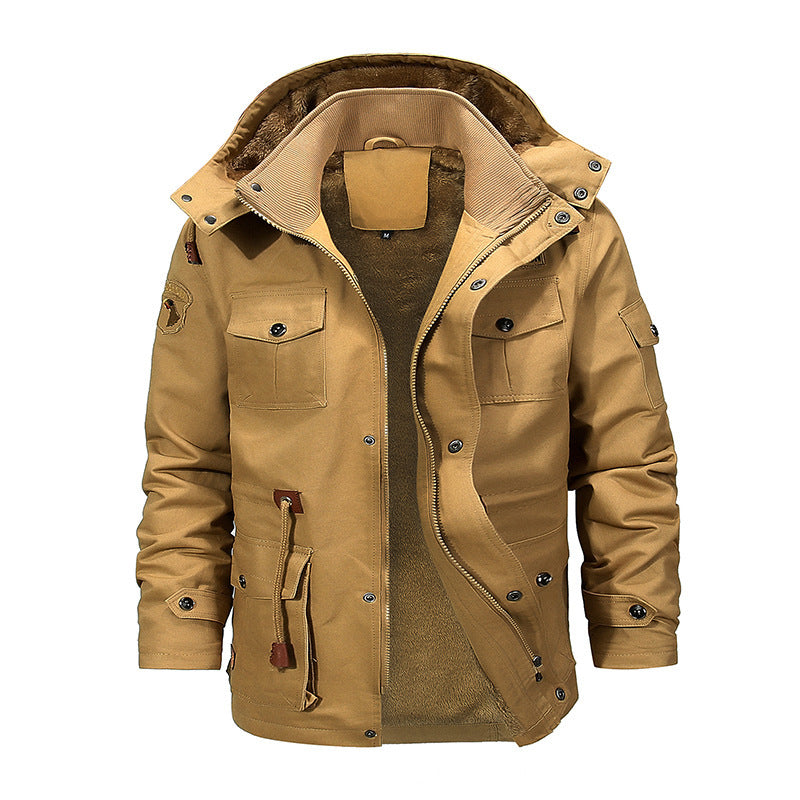 👨🎨【M-5XL】Jachetă cu glugă din catifea îngroșată pentru bărbați, toamnă și iarnă