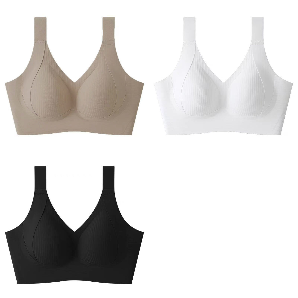 😍【Balení 3 kusů】Dámská bezešvá podprsenka pro plnoštíhlé ❤️【40-95 kg】