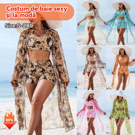 🧊👙 Bikini de damă din trei piese cu imprimeu sexy de înaltă calitate
