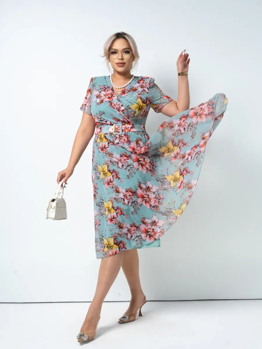 🌸👗【S-5XL】Fustă din șifon cu temperament floral