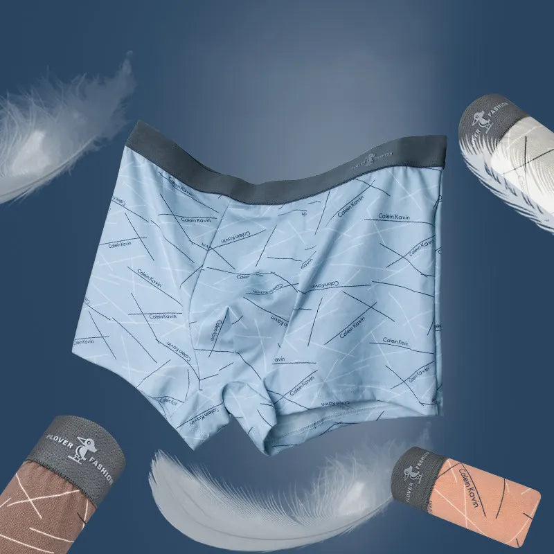 🧊💁‍♂️ (4 bucata) Boxeri bărbătești din mătase glacială fără cusături