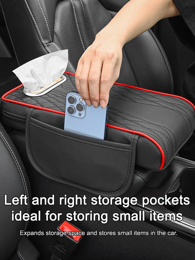 👏🚗 Večnamenska usnjena škatla za naslon za roke tri v enem--Večnamensko in praktično