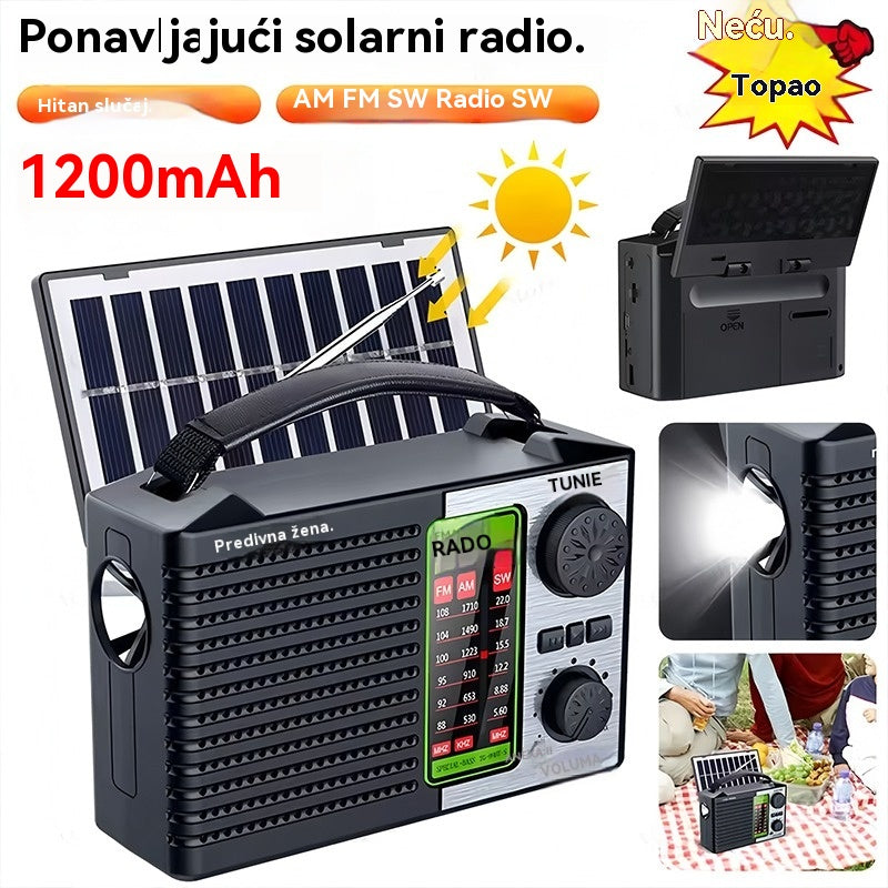💥🏕️Večnamenski prenosni radio, AM radio, stabilna Bluetooth kartica, večpasovni zvok