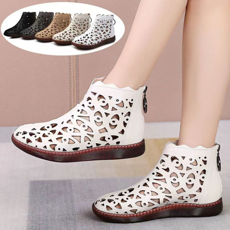 【35-42】Pantofi sport damă din piele moale, cu talpă plată și gol, vara anului_4047425