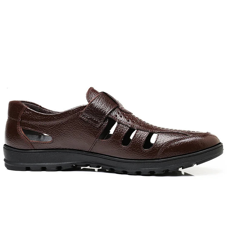 💁‍♂️👞 Moški zračni poletni sandali iz pravega usnja