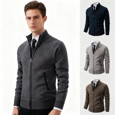 👔【M-4XL】 Jesenska in zimska nova moška jakna z visokim ovratnikom z zadrgo, visokokakovostno tkanino in krojem, ki poudarja temperament